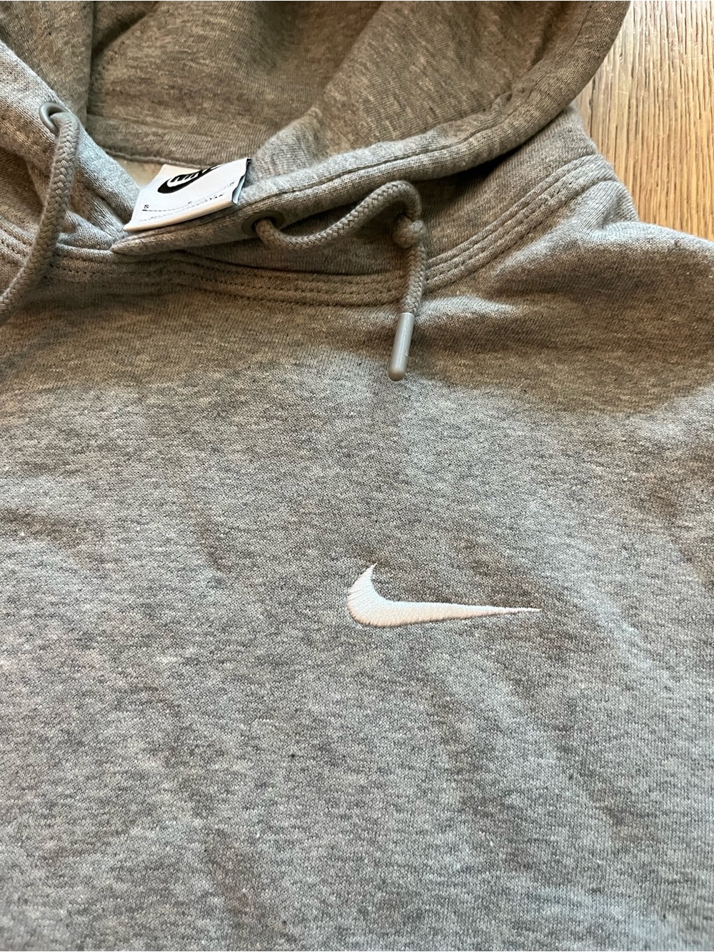 Nike Men’s Gray Pullover Hoodie - Embroidered Smal